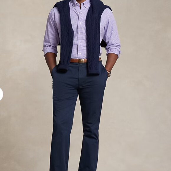 Gingham Poplin Shirt . Lavender/White - Picture 3 of 6